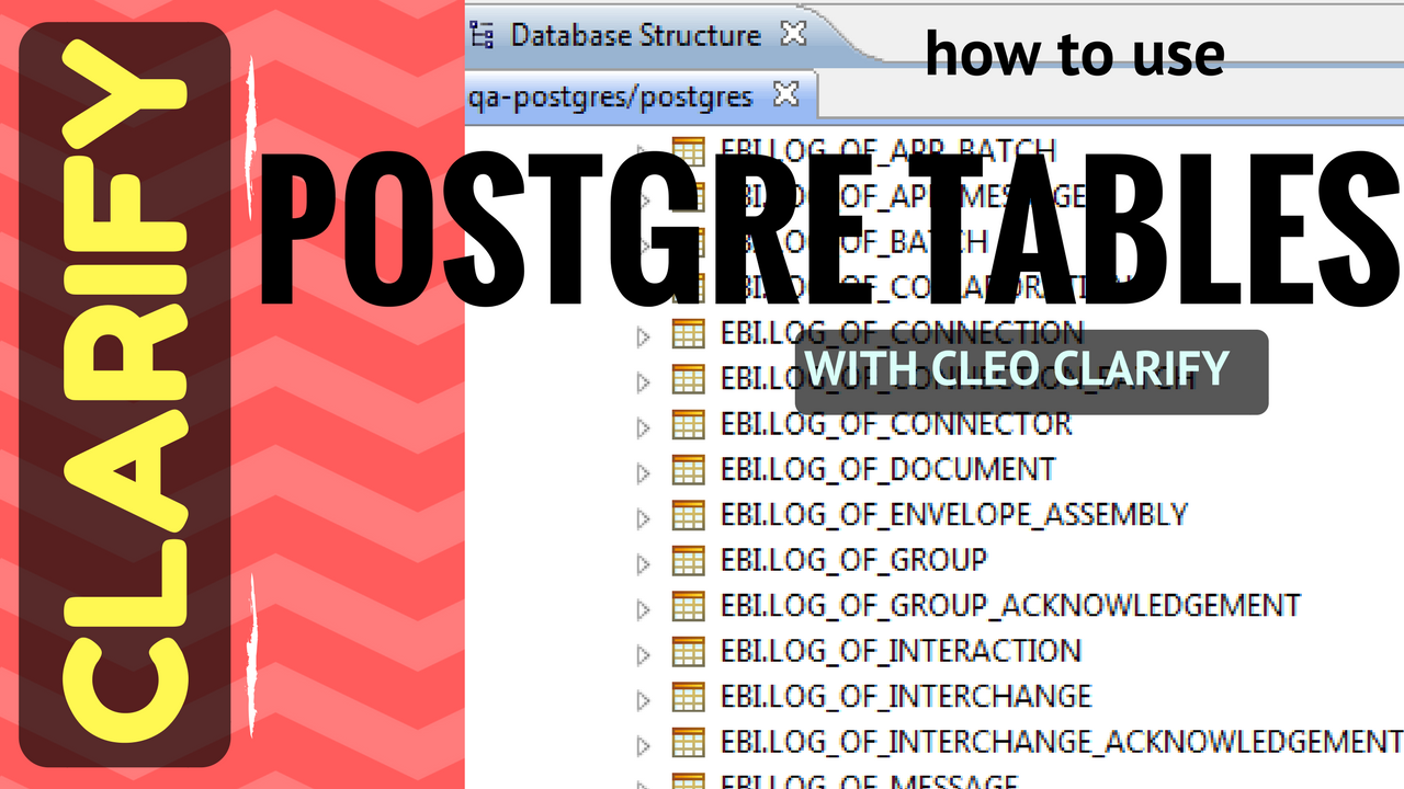 How-to access Clarify postgre tables to access Global Variables youtube video