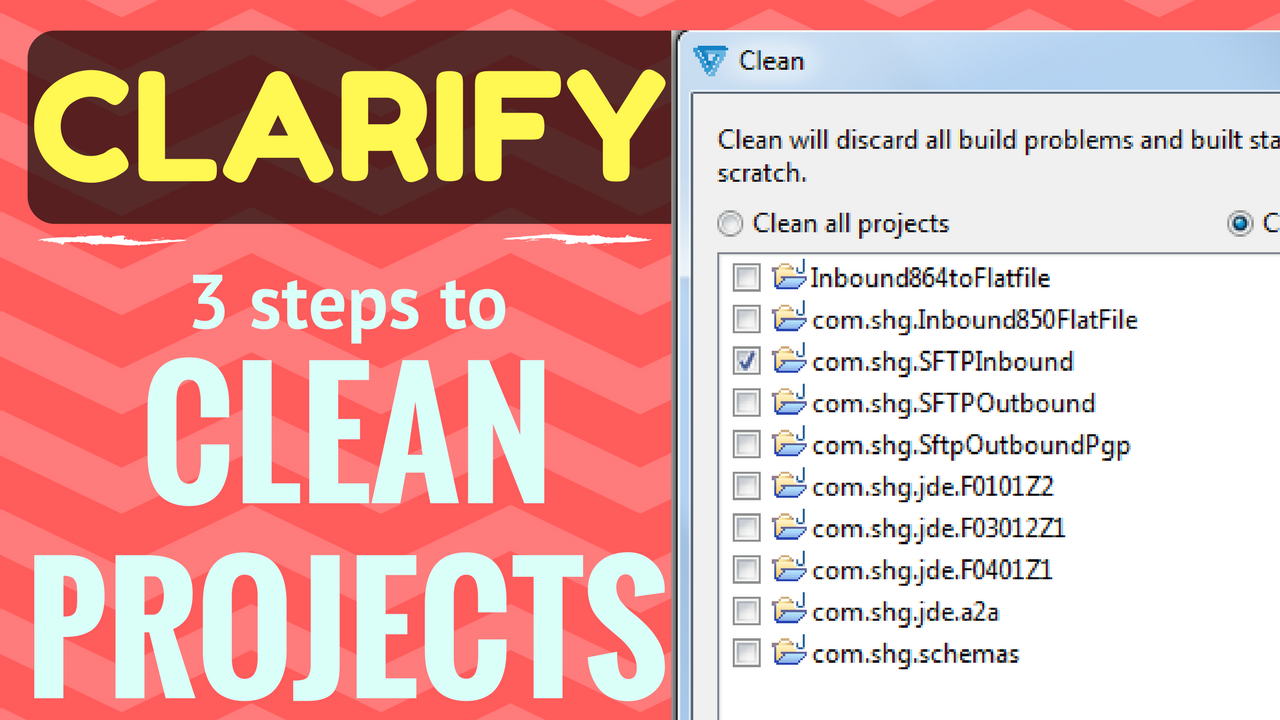 Cleaning Cleo Clarify Eclipse Workspace Projects, Packages, Objects Youtube video